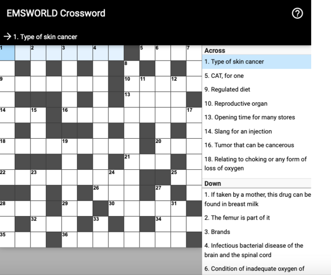 Crossword Puzzle 35 A Leg To Stand On